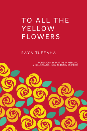 A red book cover with yellow flowers and green leaves. White text reads 